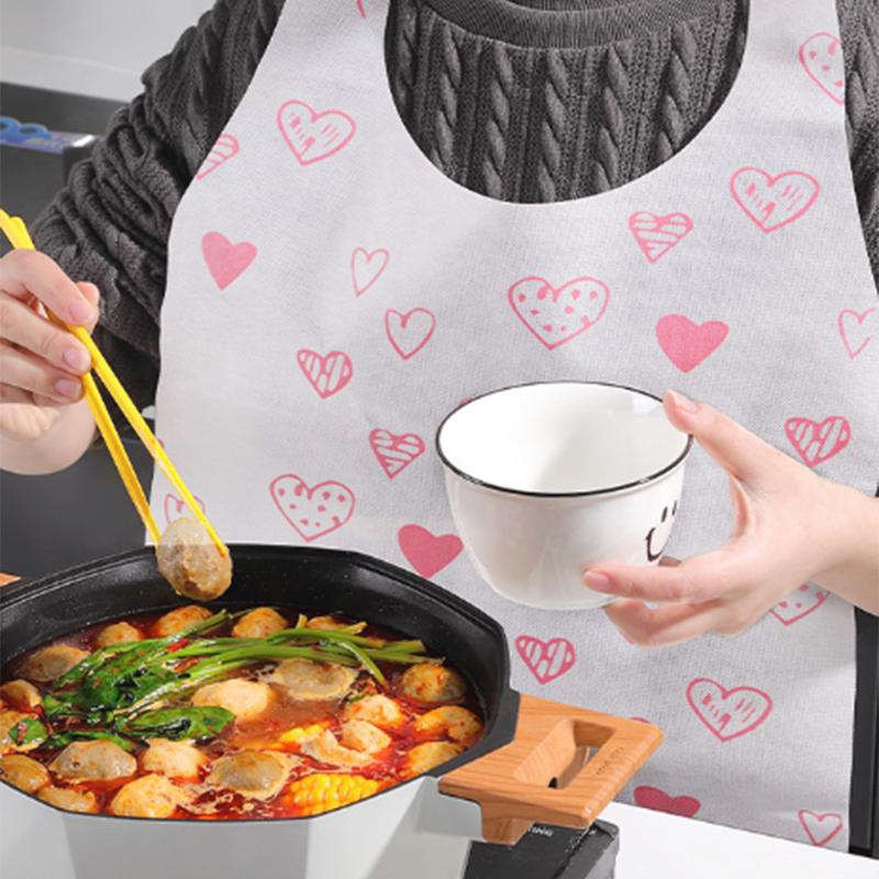 10 Pcs Disposable Apron For Hotpot Oil-Proof Anti-Fouling Aprons Adults Portable Cleaning Cooking Non-Woven Waterproof Delantal