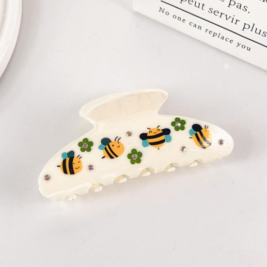Cartoon Animal Pattern Hand-painted Design Ring Acrylic White 1 Pc