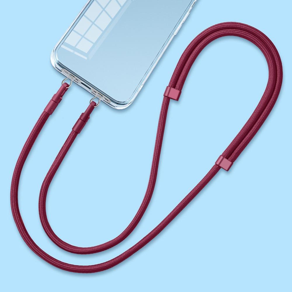 

360° Rotatable Mobile Phone Lanyard Bilateral Adjustable Phone Accessories Phone Anti-lost Rope with Gasket Nylon / Spandex красный
