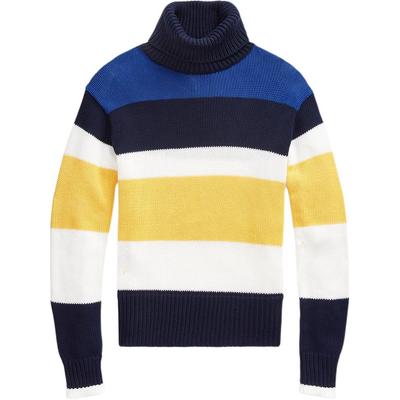 Polo Gestreifter Baumwollstrick Rollkragen Damen Oberteile WMPOSWEN6820176-410