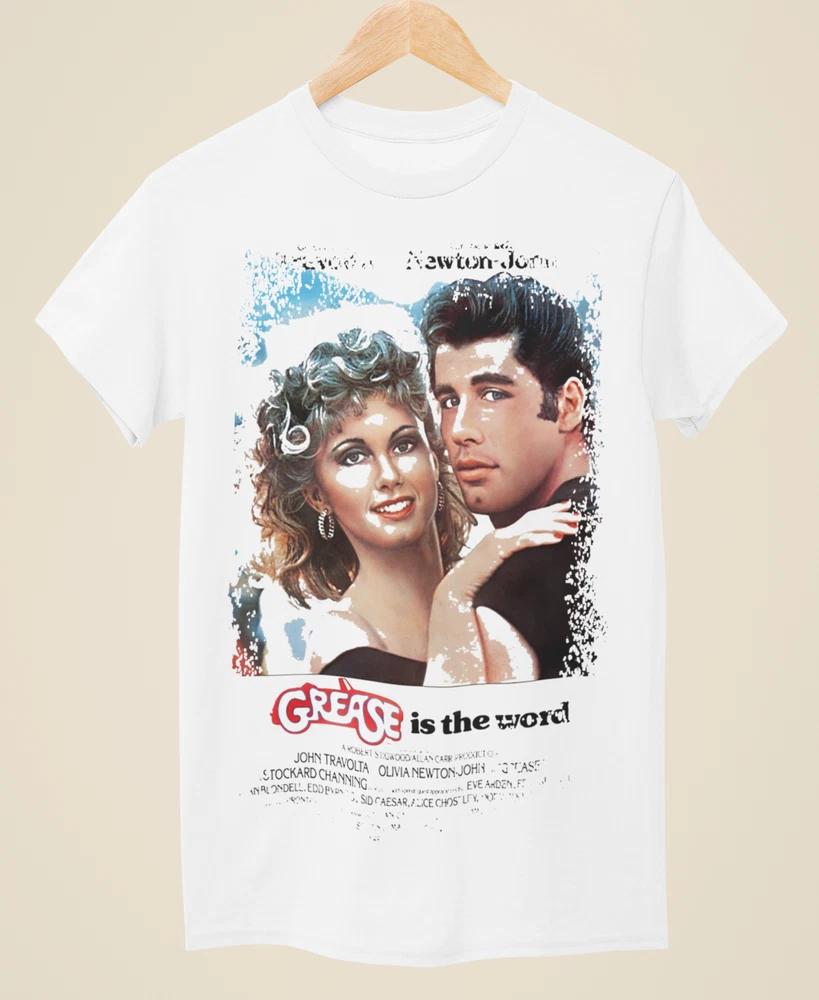 Grease Movie Poster Inspired Unisex White TShirt S