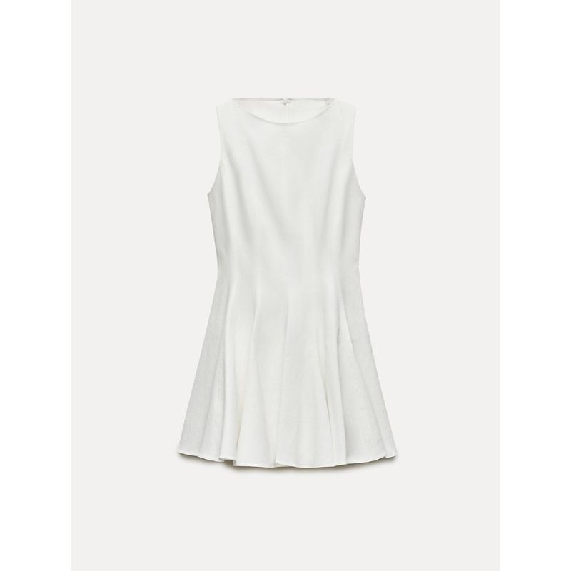 Za2024 Summer New Product Women's Clothes Solid Color Round Neck Sleeveless Waist-Tight Slim Looking Skating Dress 2989653 251