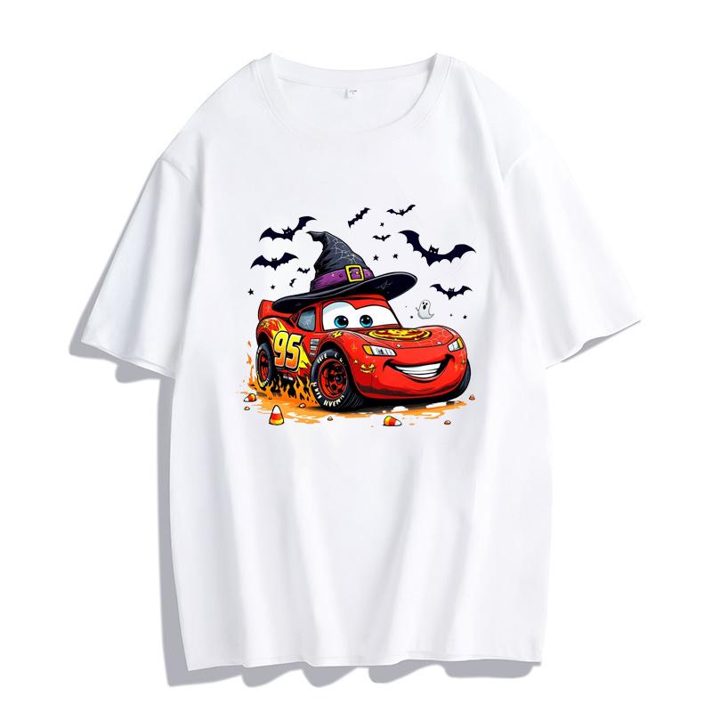 

Halloween McQueen Cars Tshirt Fashion Summer Unisex Casual Short Sleeves Streetwear T Shirt Harajuku ONeck Tees Tops 4XL