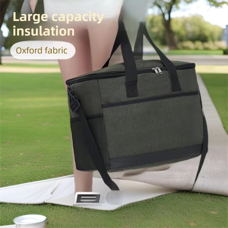 Outdoor Large Capacity Picnic Bag Waterproof Ice Bag Single Shoulder Insulated Bag Portable Lunch Box Bagpevathickened