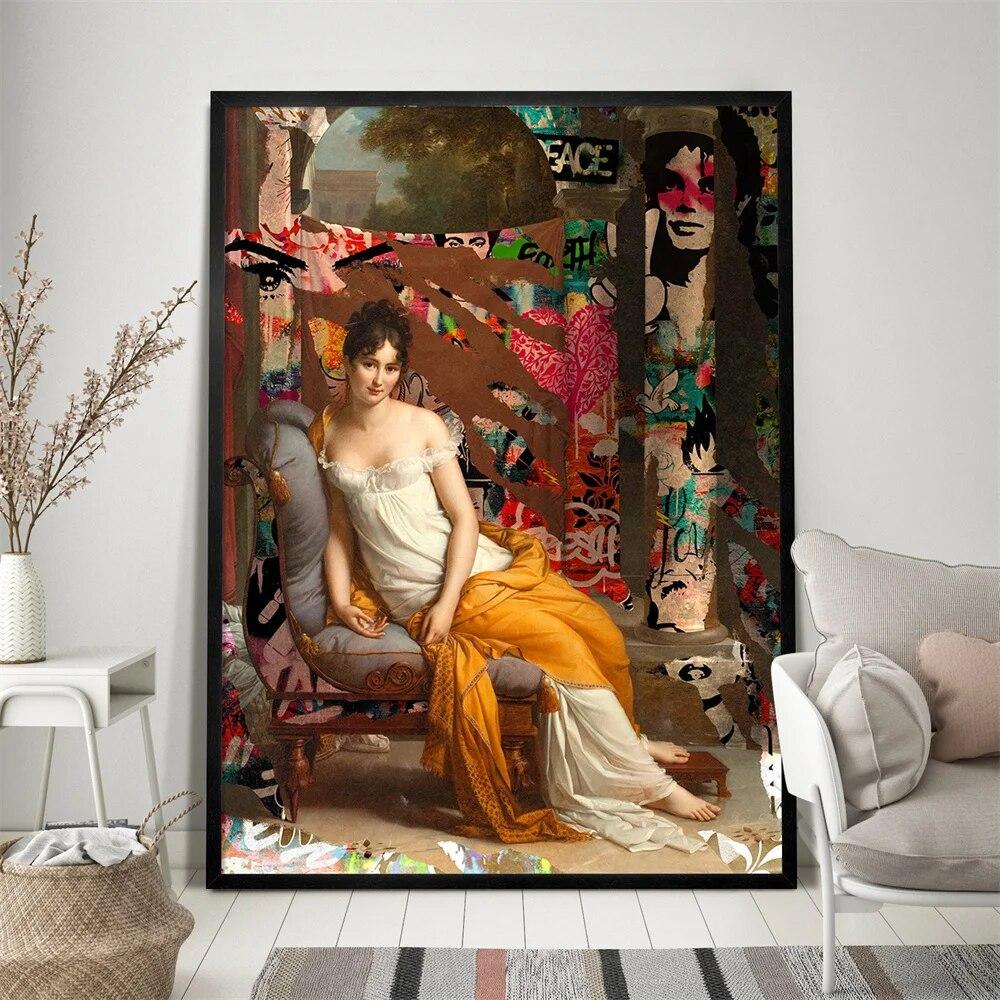 Inspirujące kobiety surrealizm plakat z nadrukiem renesansowy płótno artystyczne malarstwo w stylu Banksy'ego galeria sztuki dekoracja pokoju domowego