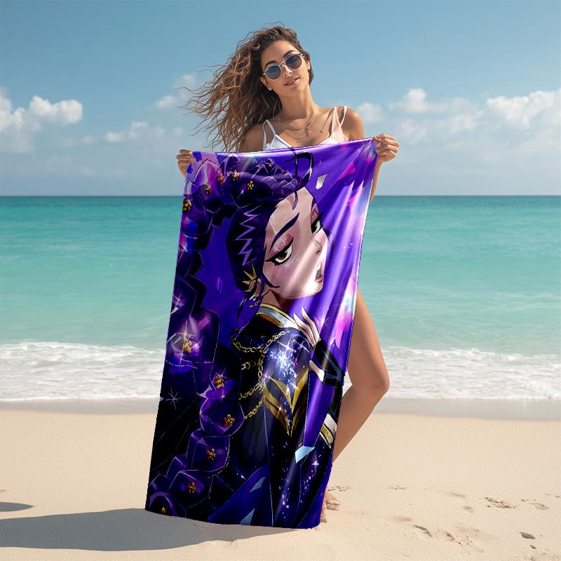 1pc KPop Demon Hunters RUMI3 Beach Towel, Comfortable and Thick, and Swimming/Bath/Picnic/Camping Towel, Suitable for Seaside Beaches