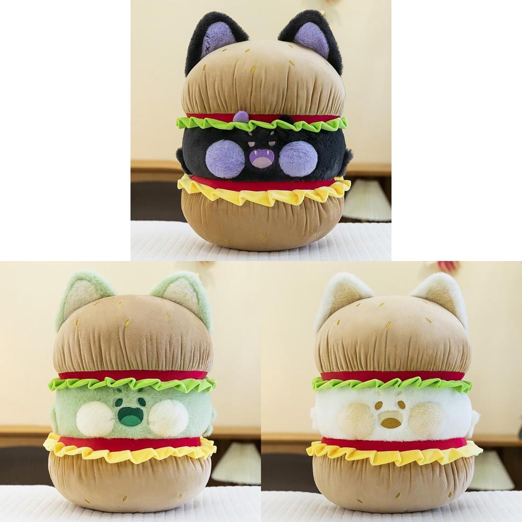 Cat Dudu Hamburger Plush Toy Stuffed Animal Food Design Decoration Pillow Gift