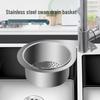 Swan-Nerezový kuchyňský dřez Závěsný odkapávací koš s háčky pro mokré/suché oddělení a mytí zeleniny