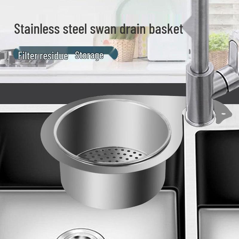 Swan-Nerezový kuchyňský dřez Závěsný odkapávací koš s háčky pro mokré/suché oddělení a mytí zeleniny
