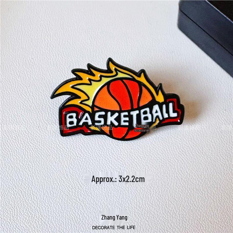 Multi-Sport Emblem Pin: Football, Basketball, Badminton, Tennis, Baseball, Billiards, Table Tennis, Volleyball Brooch