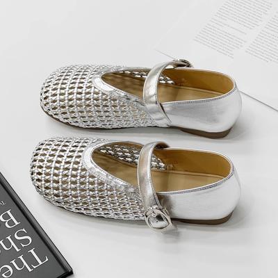Mary Jane chaussures simples femmes nouvelle mode chaussures en maille ajourée fond plat un mot avec chaussures de pêcheur chaussures à trous femmes
