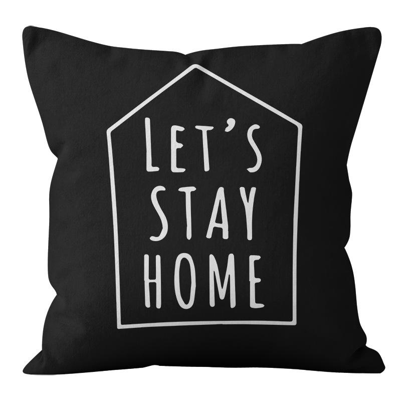 Cartoon Black and White Abstract Pattern Home Sofa Pillowcase