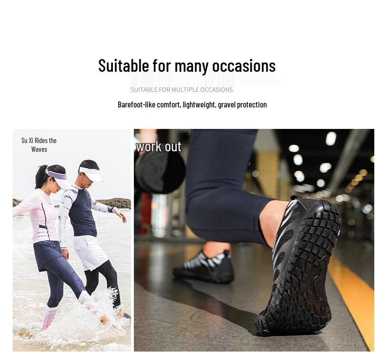 Unisex Non-Slip Quick-Dry Water Shoes: Breathable Five-Finger Design for Outdoor Activities