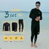 YFMAYI Men's Rash Guard, Long Sleeve Swimsuit, Open Front Leggings, Surf Pants, Fitness, UV Protection, 3-Piece Set