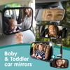 Onco Stroller Mirror 2-Piece Set | Rear-facing & Forward-facing compatible, 100% shatterproof & vibration-resistant, 360° rotation & clip-on, wide-ang