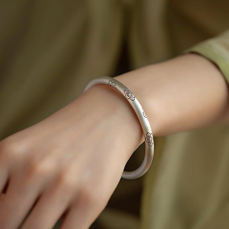 New Pumpkin Plum Blossom Bracelet for Women's Fashion and Literature Retro Duofu Pumpkin National Style Open Bracelet