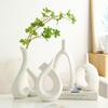 Witte keramische vaas Home Decor Vazen Kamerdecoratie Bloemstuk Container Nordic Desktop Art Bloempot Decoratie