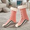 Thermal Plush Socks Fluffy Home Socks Comfortable Soft Work Socks Shoe Style Winter Socks Shoes for Living Room Bedroom