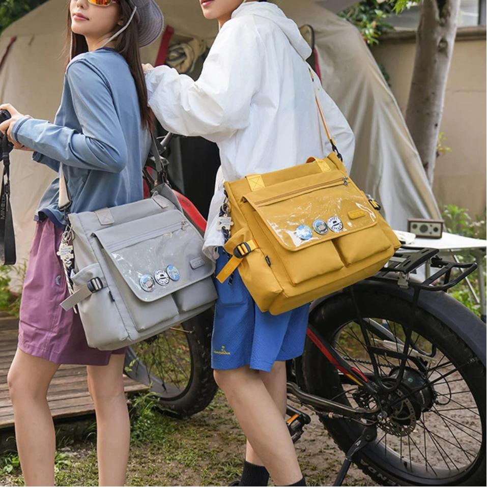 Japanese Cute Casual Portable Shoulder Bag Daily Commuting Tote Bag Large Capacity Crossbody Bag Ulzzang Diy Badge Ita Bag