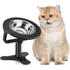 Raised Cat Bowls Elevated for Indoor Cats with Height-Adjustable Stand Non-Slip Stainless Steel Bowl 15° Tilted Kitten Food Bowl
