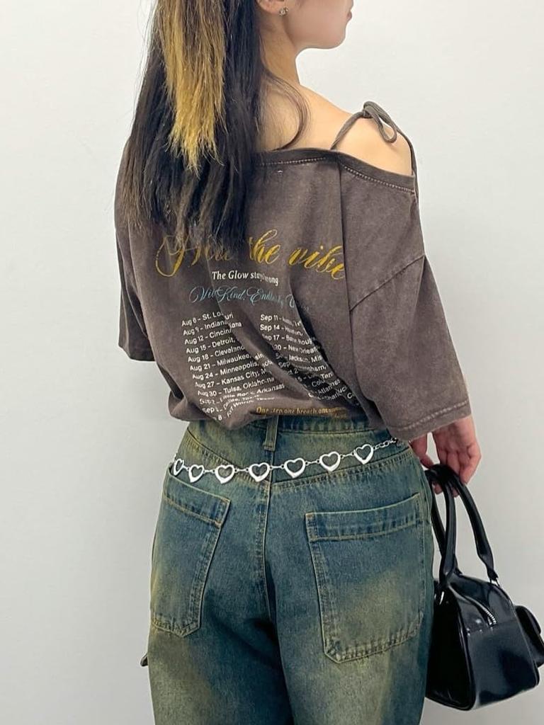 WEGO Large Heart Chain Silver Women's Belt,