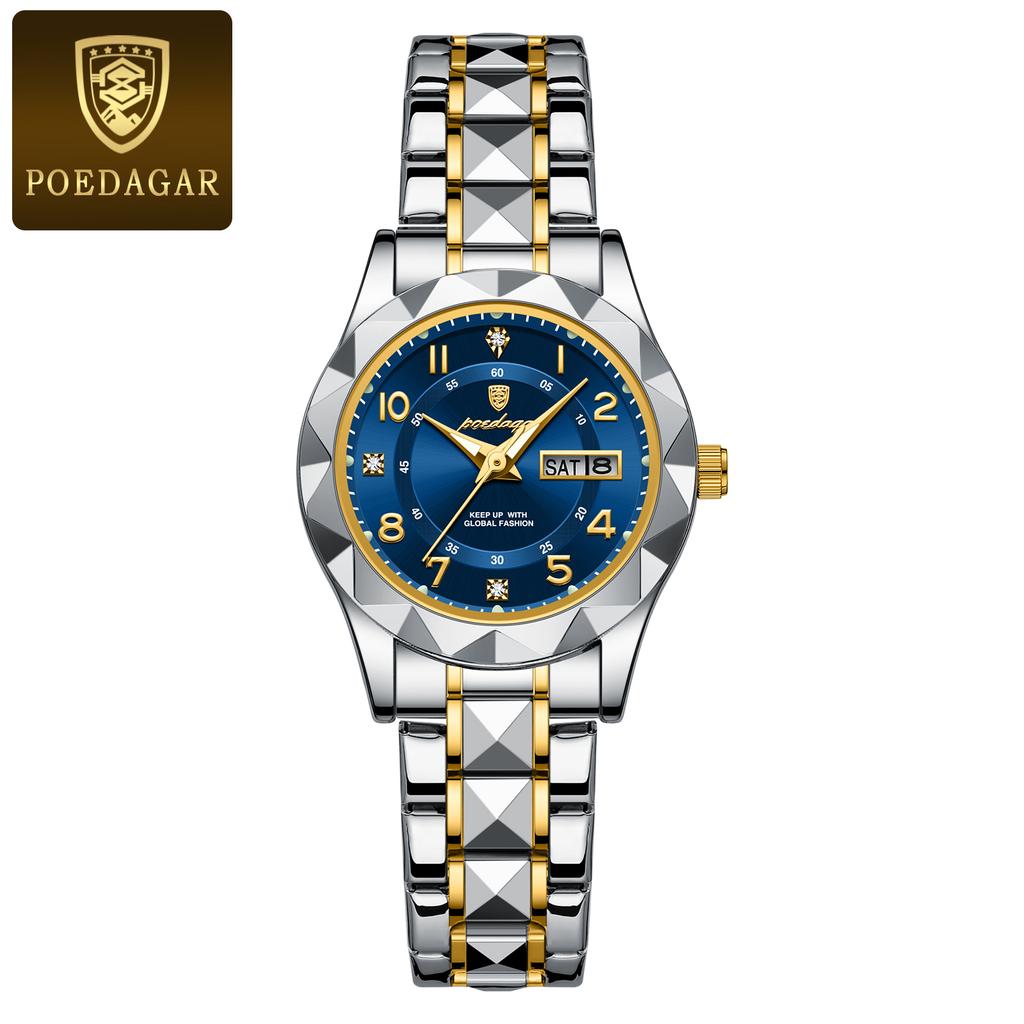 Top Brand New Women's Quartz Watch Waterproof Luminous Double Calendar Fashion Women's Watch