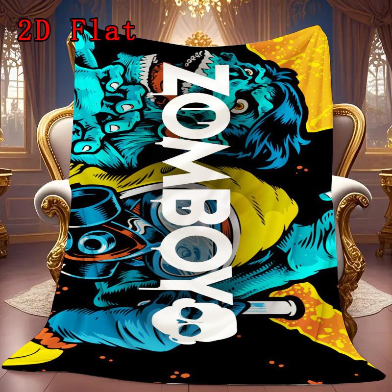 ZOMBOY Print 2D Flat Pattern Flannel Blanket High quality All Seasons Warmth and Comfort Perfect for Christmas Gifts.