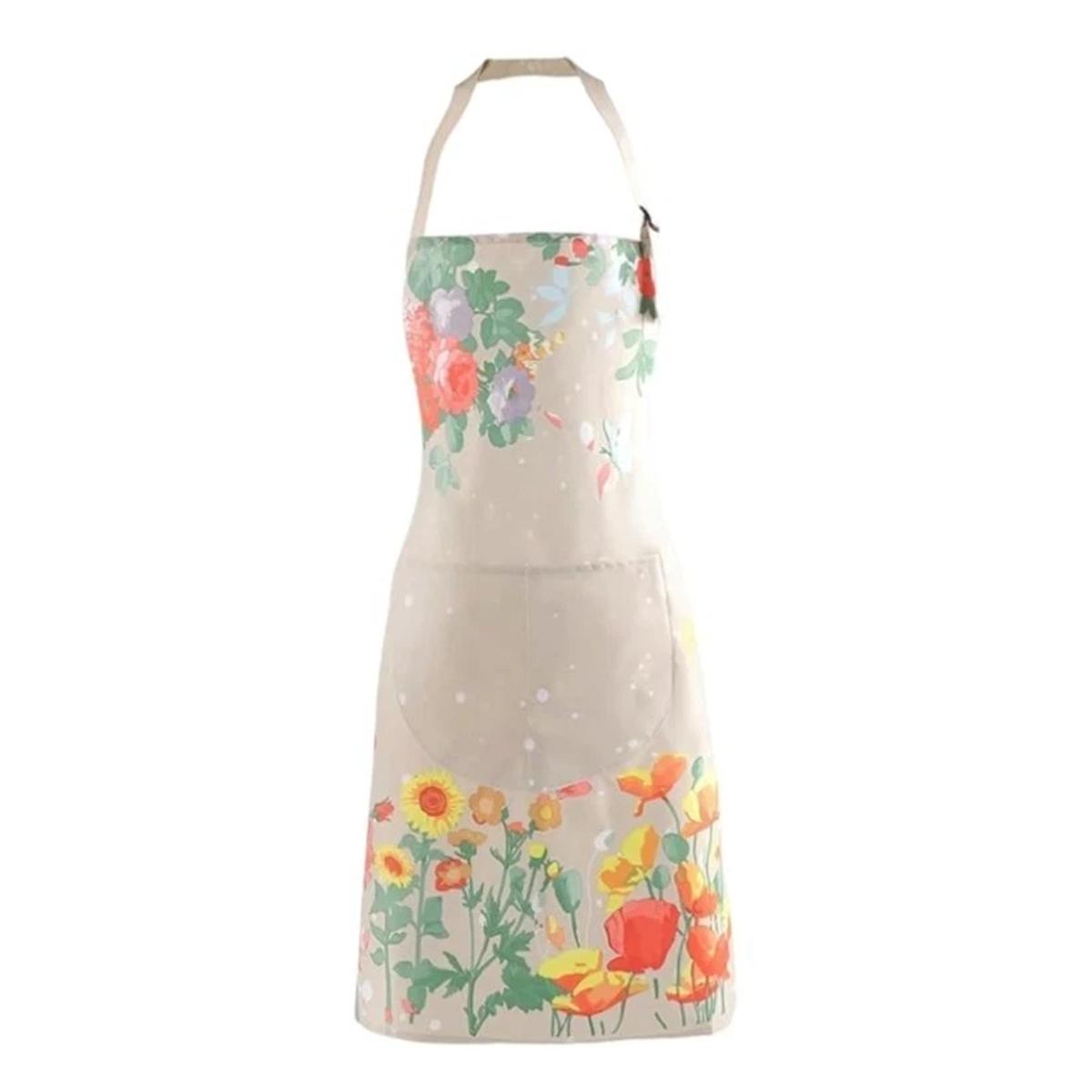 

Household Waterproof And Oil-Proof Kitchen Apron Cooking Baking Work Clothes Drawing Aprons Art Smock For Women 1PC