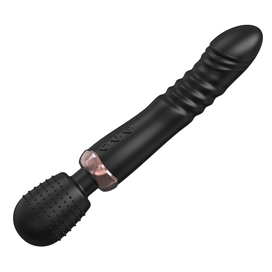 Powerful 3-Motor Thrusting G-Spot Vibrator - Large Silicone Dildo Wand for Couples Stimulation and Massage