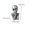 2 Pcs Gothic Skeleton Figurine Creepy Halloween Skull Statue Realistic Resin Tabletop Ornament for Home Bookshelf Decoration