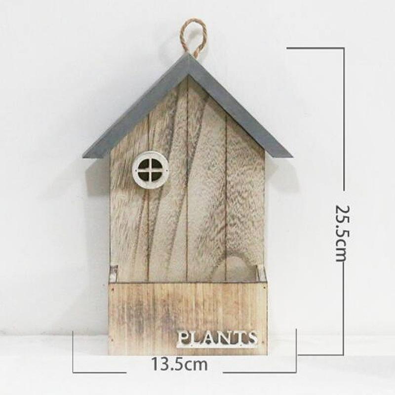 European-style Wooden Wall Hanging Flower Basket with Macrame