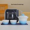 Portable Ceramic Travel Tea Set with Gradient Design