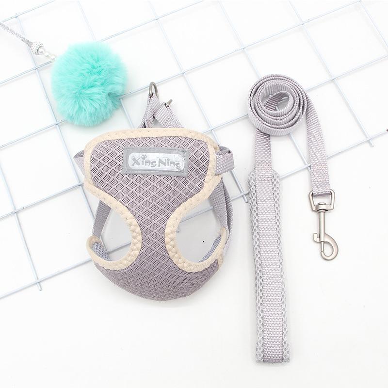 New Pet Products Adjustable Small Cat Harness Leash Set Breathable Cute Comfortable Medium Dog Collars Leash Accessories