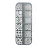 12-Grid High-Gloss Pearl Rice White Nail Art Decorations: 6-Piece Round and Half-Round Mixed Size Set