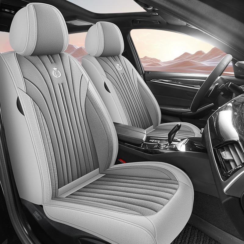 Nappa Leather Breathable Seat Cover: Universal Full Coverage for Five-Seater