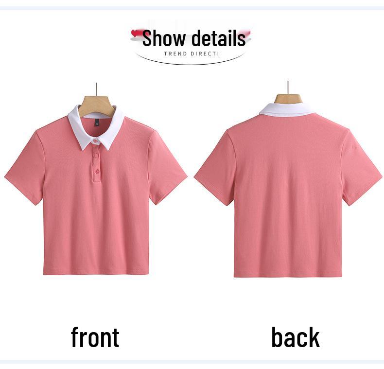 Summer 2025 Hot Color Block Polo: High-Waist, Slim Fit, Stretch Cotton Shirt & Shorts Set