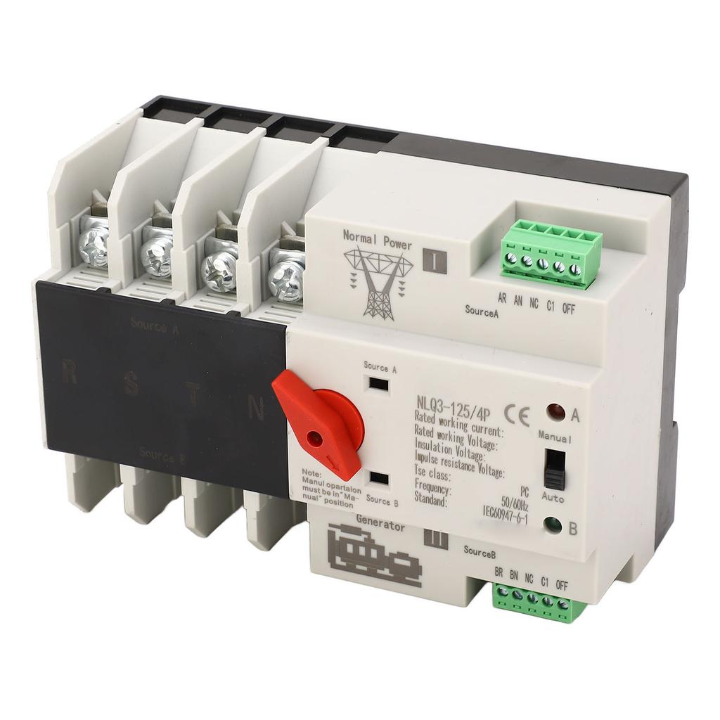 Comutator de transfer automat cu dublă alimentare 4P, comutare rapidă PC AC 110V 63A pentru fabrică de acasă