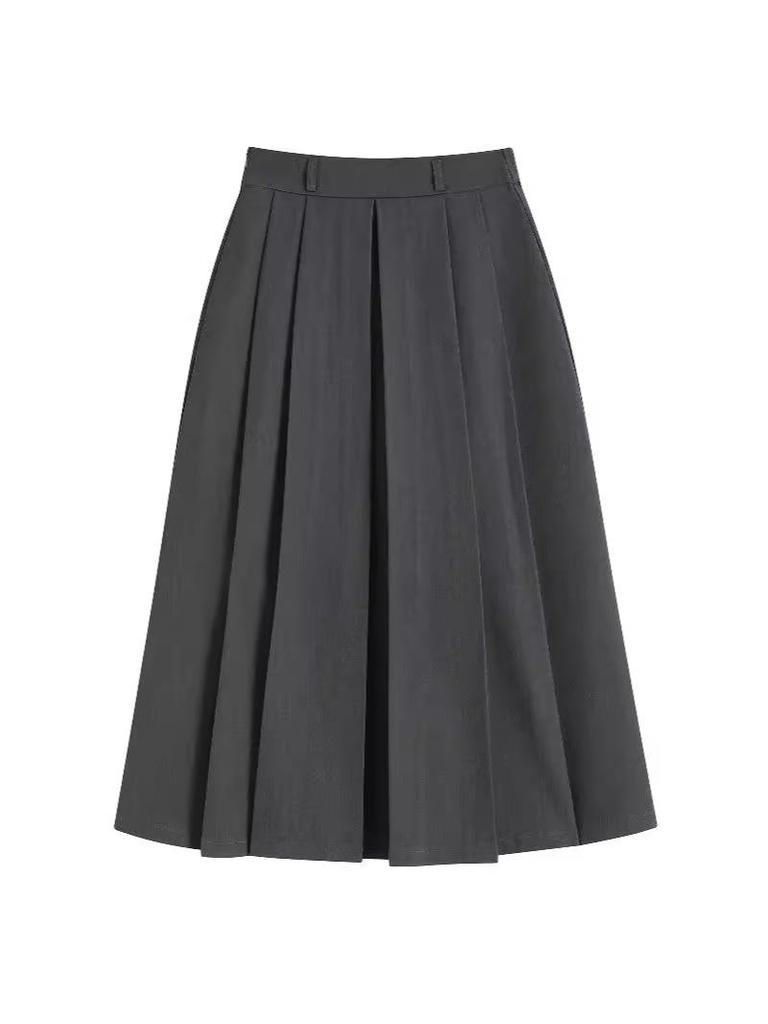 Women's Summer High-Waisted A-line Pleated Drape Skirt Suit