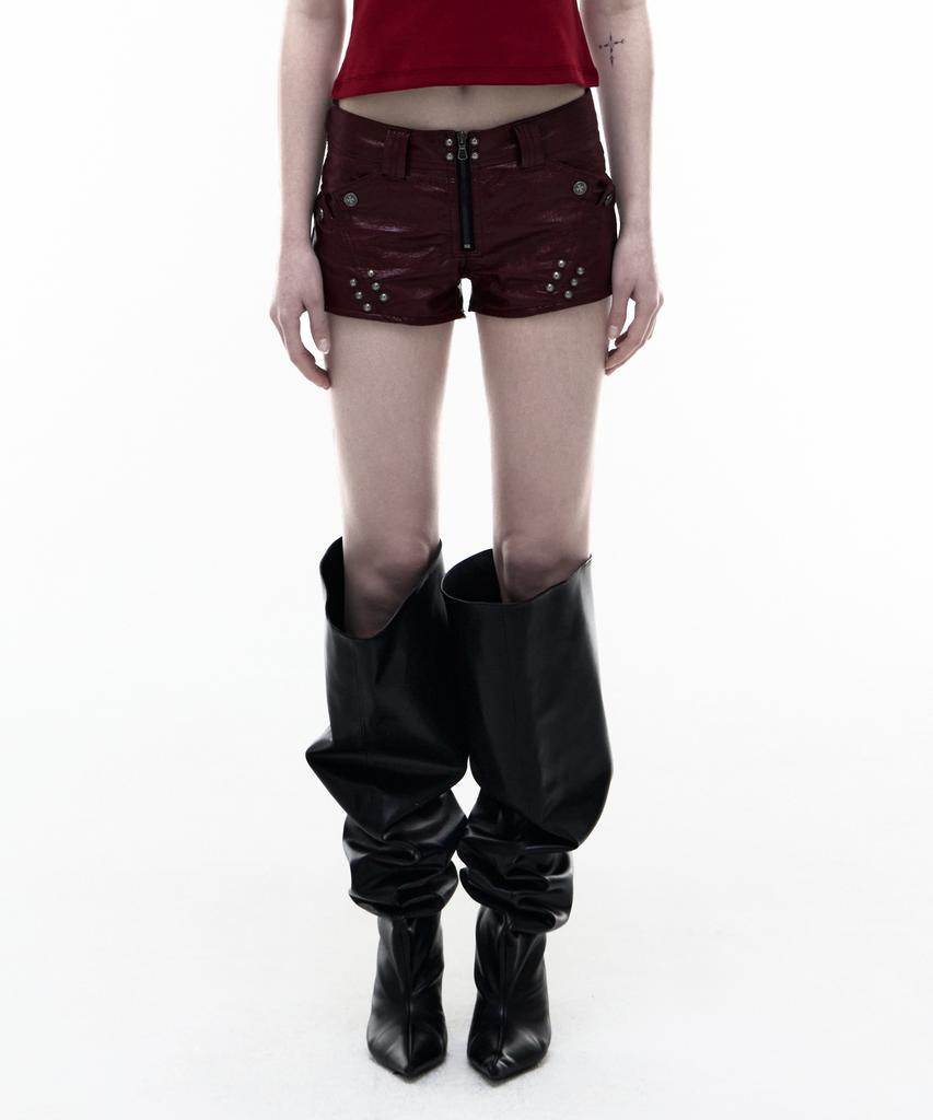 Opeoseu0012 Op. 08 Villain Leather Micro Pants Burgundy