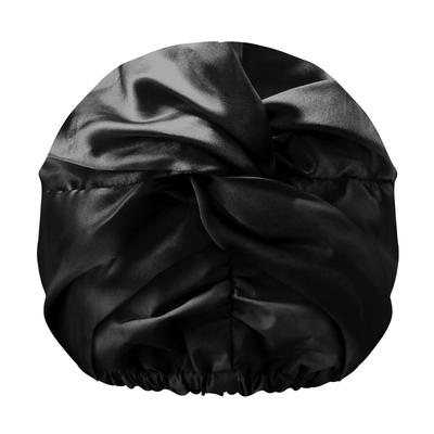 GLOV - 2-in-1 Shower Cap with Satin Layer, Black