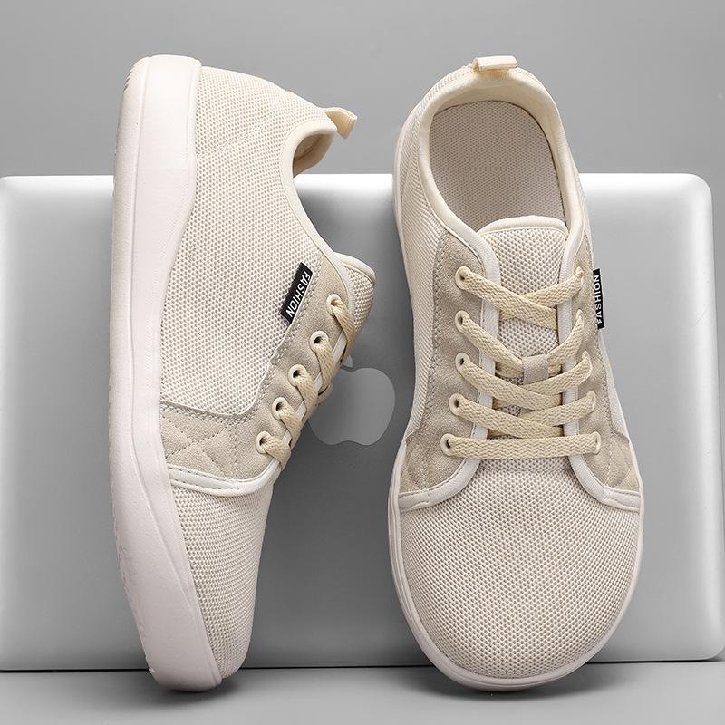 Wide toe men's wide feet cloth shoes comfortable breathable flat bottom light shoes solid color gray dirt resistant shoes walking casual