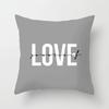 Gray White Black Letter Home Decoration Pillowcase Square  Party Sofa  Office  Cushion Cover