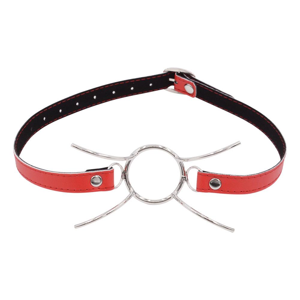 Oral Fixation Ring Adjustable PU Leather Flirting Sex Toys O-Ring Open Mouth Gag Sex Toys Couples Roleplay BDSM Bondage Sexual