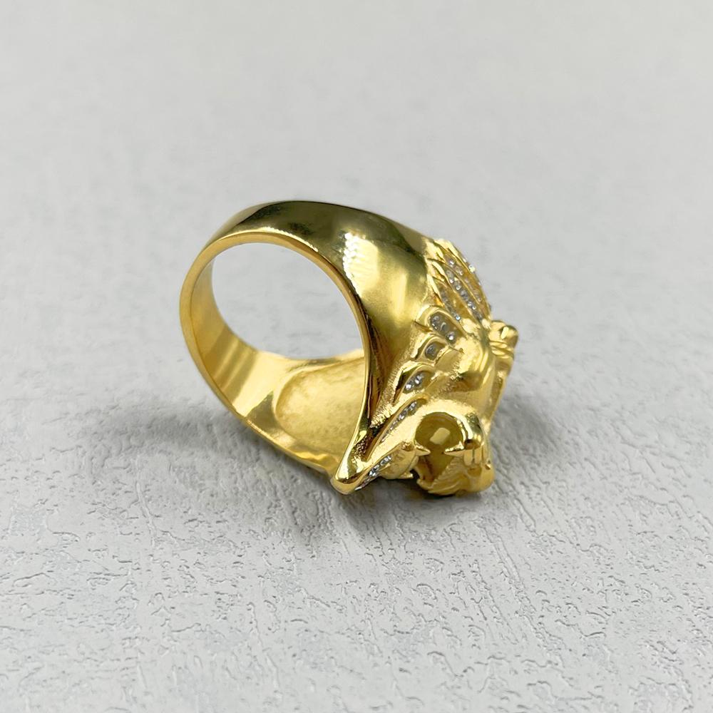 Men's Party Gold Color Creative Domineering Lion King Punk Hip Hop  Birthday Boy Exquisite Fashion Wholesale