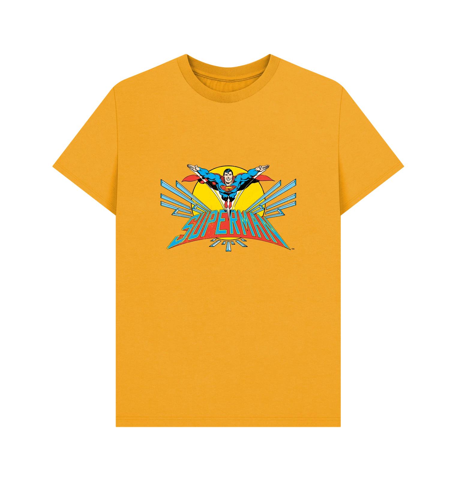 PREMIUM OFFICIAL Superman Superman Official Flying Graphic Yellow T-Shirt M