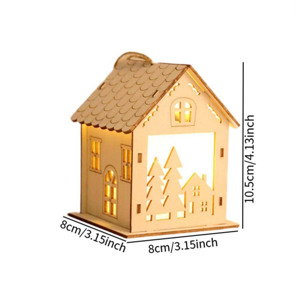 Christmas Tree Hanging Decoration Cabinet Lighted up Christmas Village House