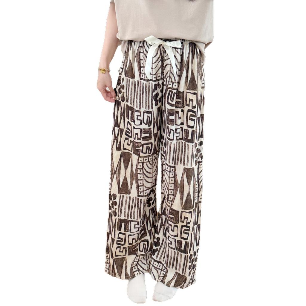 Lyersay Cotton and Silk Wide-leg Pants, Pajama Pants, Walking Pants, Loose and Casual, Can Be Worn Outside, Large Size 10 Women's Thin Trousers