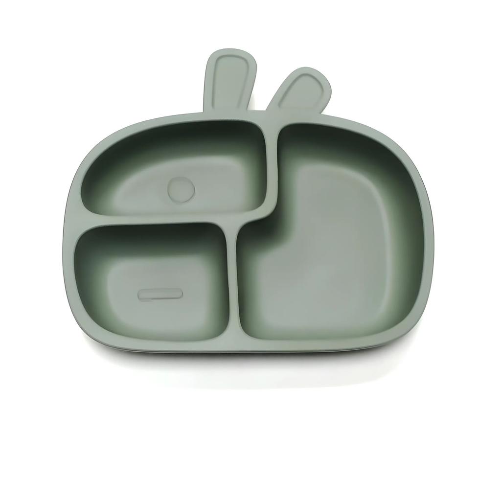 Non-Toxic Silicone Baby Dinner Plate Food Grade Baby Supplement Bowl Set Children'S Divided Dinner Plate Suction Cup One Piece