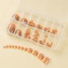 120 Pieces Gel Coffee Background White French Wearing Armor Long/Short Chameleon Laser Fake Nail Nail Nail Piece