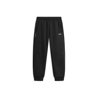 Li Ning Badminton Series Solid Color Logo Embroidered Fleece Casual Knitted Sports Pants Men Bottoms AKLTC97-1